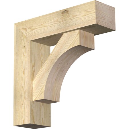 Ekena Millwork Westlake Block Rough Sawn Bracket w/ Offset Brace, Douglas Fir, 8"W x 28"D x 28"H BKT0806X28X28WTL05RDF
